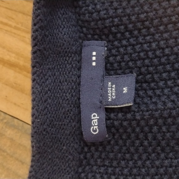 Gap Navy Thermal Knit V-neck Button Front Cardigan Sweater Size M - Picture 6 of 10